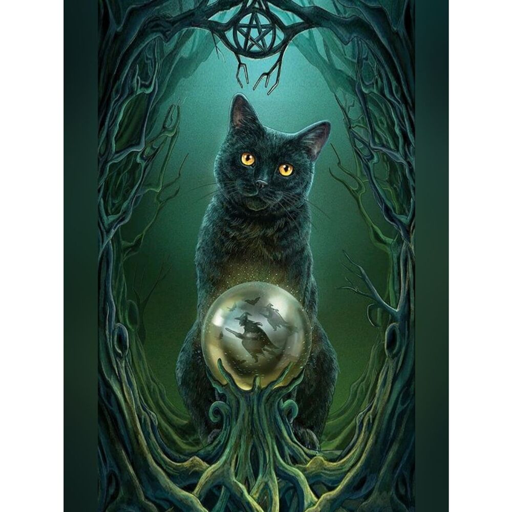 Custom Fridge Magnet Black Cat Halloween Home Kitchen Decor